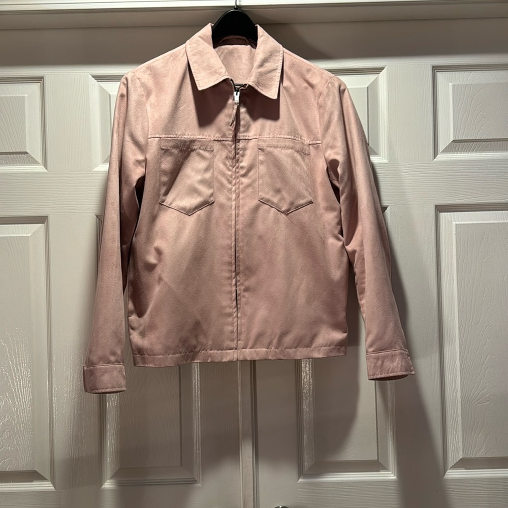 Topman Pale Pink Zip-Front Jacket